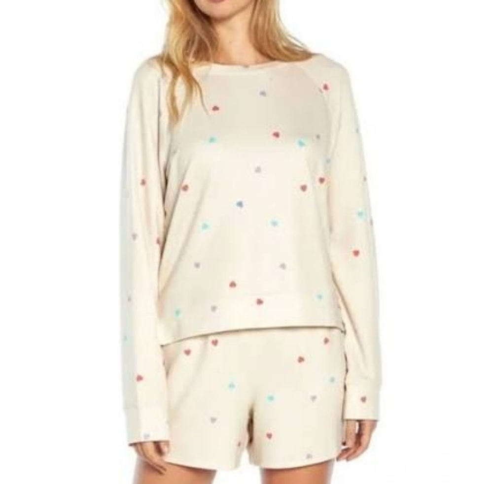 Wildfox heart long sleeve top sz s